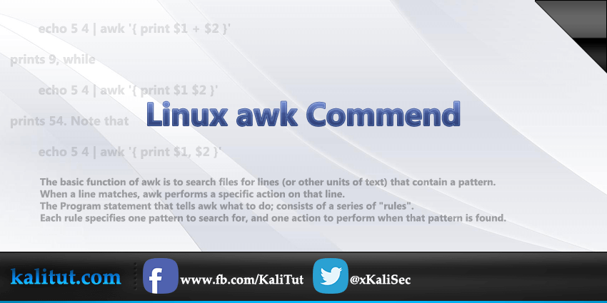 How to use awk command in linux
