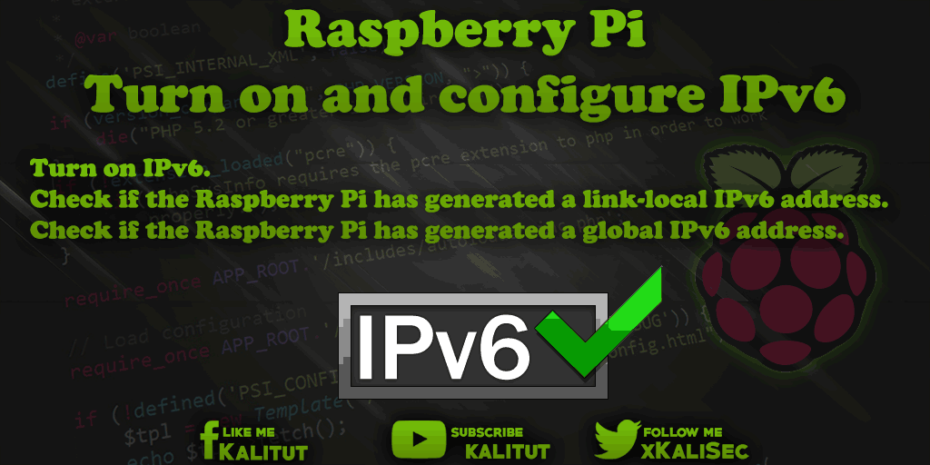 Raspberry Pi Turn on and configure IPv6