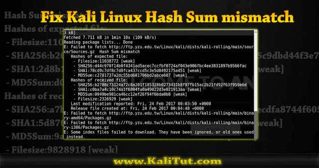 Kali Linux Hash Sum mismatch