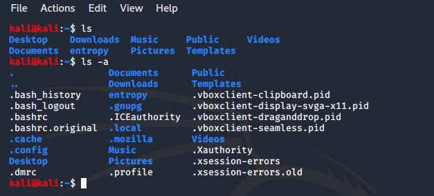 ls -a List Directory Contents
