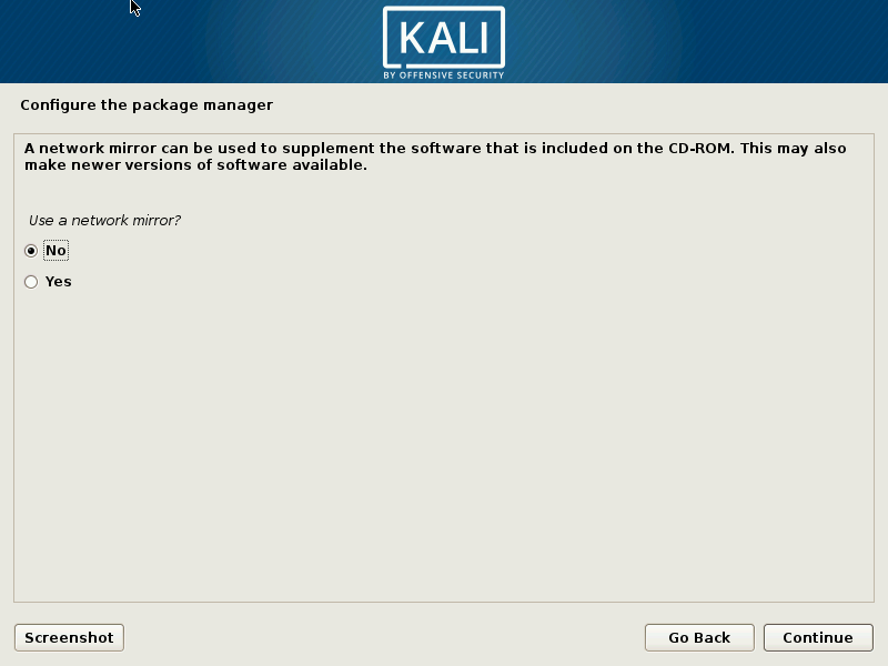 kali linux package manager