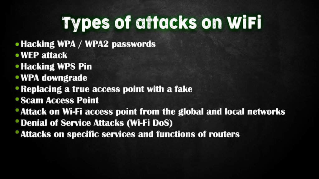 Types of wifi attacks