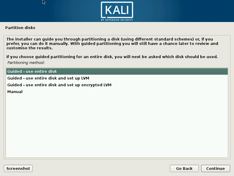 Kali linux disk 